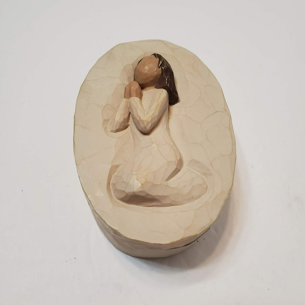 Demdaco 2003 Willow Tree Angel of Prayer Trinket Box, Susan Lordi, Keepsake Box